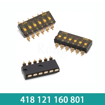 418121160801 шаг 2,54 мм 2*1P 25mA 24V WURTH WS-DISV SMT Позолоченный штыревой 1-разрядный dip-переключатель Small switch