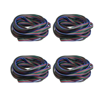 4X 4-контактный Удлинитель для светодиодной ленты RGB 3528 5050 Разъем Цветной 5 м