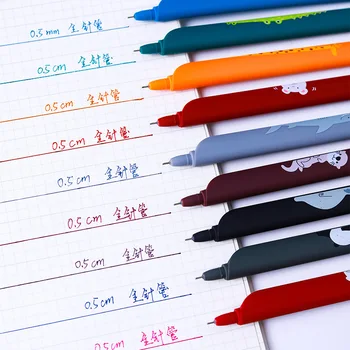 5 шт./лот 0,5 мм Гелевая ручка Kawaii с линейкой-закладкой 3 В 1 Многофункциональные Мультяшные Ретро Гелевые ручки Канцелярские принадлежности для офиса