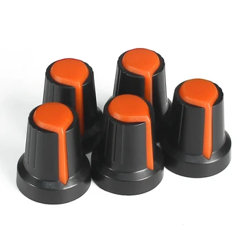 5ШТ Крышка ручки переключателя Потенциометра WH148 AG2 15*17 мм Оранжевые Пластиковые ручки Комплект Сливовых ручек