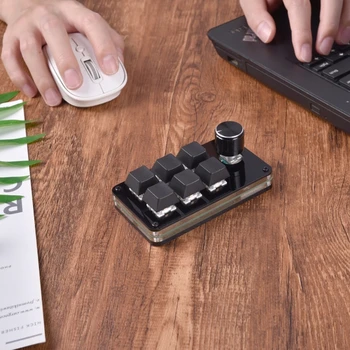 6 Клавишная макро программируемая клавиатура Мини механическая игровая макро клавиатура 1 ручка