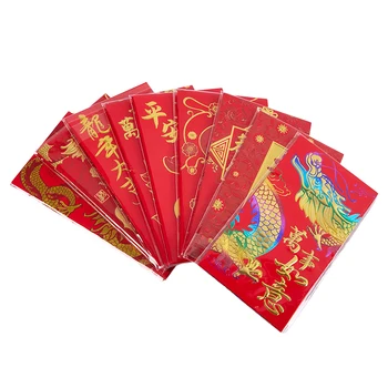 6 Штук красных конвертов в китайском стиле 2024 года, Новогодние Подарочные пакеты для Весеннего фестиваля, мешочки для денег с Драконом и Зодиаком, Новогодний Смешанный стиль