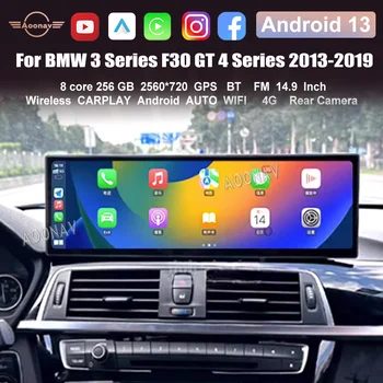 Android 13 Автомобильный Радиоприемник Для BMW 3 Серии F30 GT 4 Серии 2013-2019 AC Панель кластера GPS Мультимедиа Стерео Carplay Плеер Головное Устройство