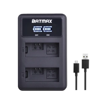 Batmax LP-E5 LPE5 LP E5 LED Двойное USB Зарядное Устройство для Canon EOS 450D 500D 1000D Kiss X3 Kiss F Rebel Xsi