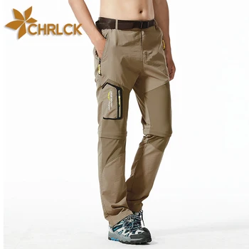 CHRLCK Мужские водонепроницаемые походные брюки Весна Лето быстросохнущие короткие брюки Мужские съемные дышащие брюки для рыбалки и кемпинга