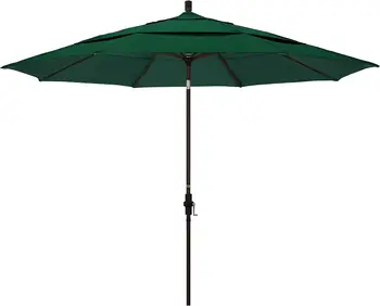 California Umbrella GSCU118117-5446-DWV 11' Круглый алюминиевый Зонт, Кривошипный Подъемник, Наклон Хомута, Бронзовый Шест