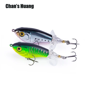 Chan's Huang 6,5 см 8 см Приманка для ловли рыбы с вращающимся хвостом, Искусственный Плавающий Жесткий Пластиковый Поппер, Снасти для морского окуня.