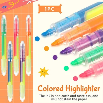 Double-headed Highlighter Color Straight Liquid Marker Pen Hand Account Student Stationeries Accessory Письменные Принадлежности