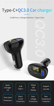 FM Модулятор MP3 Плеер Автомобильная зажигалка Handfree Быстрая зарядка 3.0 Автомобильный Bluetooth FMпередатчик с двумя портами USB Автомобильное зарядное устройство