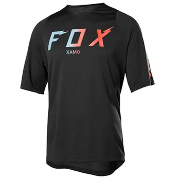 Fox xamo Джерси с коротким рукавом для беговых мотоциклов, Джерси для скоростного спуска, Рубашка для горного велосипеда, мотокостюм MX, летняя Футболка MTB