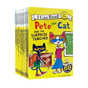I Can Read Pete The Cat Книжки С Картинками Детский Книжный Набор Baby Bedtime Book 19 Книг / Набор Children Baby Famous Story Английские Сказки