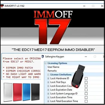 IMMOFF17 с автомобильным программным обеспечением keygen Immo Off Ecu EDC17 MED17 Программа Нейронастройки Ecu Коррекция контрольной суммы EEPROM Windows 7