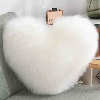 INS Скандинавская бархатная подушка Для гостиной, мягкая однотонная подушка в форме сердца, образец плюшевой подушки с сердцевиной подушки