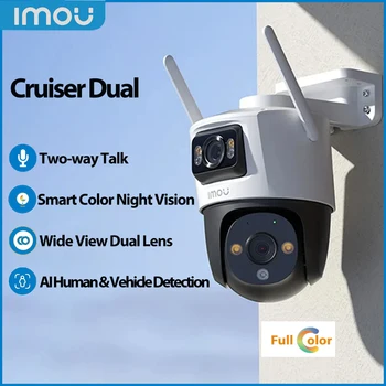 Imou Wifi Camera Cruiser Двойная 6-мегапиксельная 8-мегапиксельная наружная умная домашняя камера обнаружения человека и транспортного средства, цветная PT-камера наблюдения ночного видения