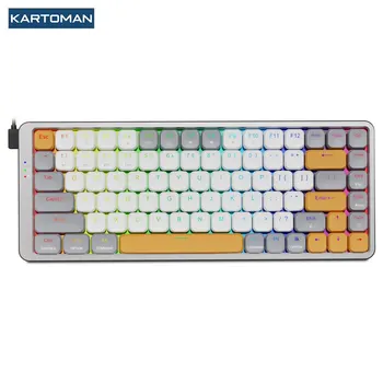 KARTOMAN K1 Тонкая механическая игровая клавиатура RGB Поддержка Bluetooth 5.0 Беспроводной USB 2.4 G Русский португальский для Mac OS Windows PC