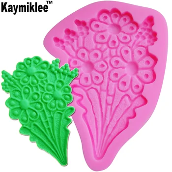 Kaymiklee F1175 Силиконовая форма для букета цветов, инструменты для выпечки торта своими руками для форм для сахарной шоколадной помадки