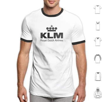 Klm-Logoklm-Футболка с логотипом 6xl Хлопковая Крутая футболка Klm С логотипом Klm Klm Telomogol Lufthansa Transavia Com British Airways Iberia
