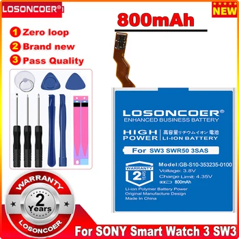 LOSONCOER GB-S10-353235-0100 Аккумуляторы емкостью 800 мАч Для SONY SmartWatch 3 SW3 GB-S10 SWR50 3SAS S10 Аккумулятор + Быстрое Поступление