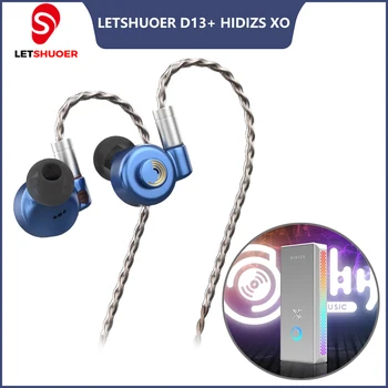 Letshuoer D13 Одноконтурные Проводные наушники HIFI + Hidizs XO Usb C Dac Hi-Res Audio со светодиодной подсветкой RGB
