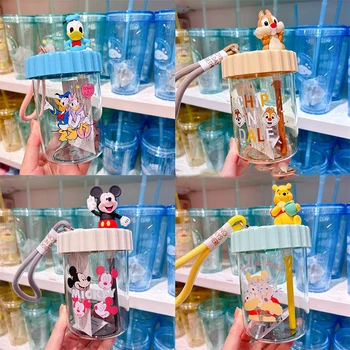 MINISO Disney Микки Маус Винни Чип и Дейл 520 мл Пластиковый Стаканчик Милая Чашка Для Воды Подарок Для Девочек