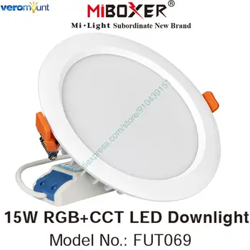 MiBoxer FUT069 15 Вт RGB + CCT IP54 Светильник Переменного тока 110 В 220 В 2,4 Г RF Беспроводной Пульт дистанционного управления WiFi Смартфон приложение Alexa Google Голосовое Управление