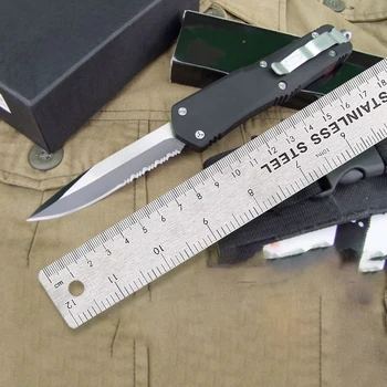 Micro OTF Tech Knife Combat Troo Series 440 Лезвие Твердостью 57HRC, ручка из цинково-алюминиевого сплава, карманный нож для самообороны на открытом воздухе