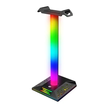 RGB Игровая подставка для наушников Двойной USB порт Сенсорная панель управления Подсветка Настольная Игровая гарнитура Держатель Вешалка Аксессуары