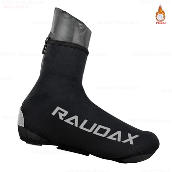 Raudax-Флисовый Чехол для Велосипедной обуви на молнии для Мужчин, Чехол Для Обуви для MTB Велосипеда, Велосипедные Галоши, Спорт, Зима, 2023