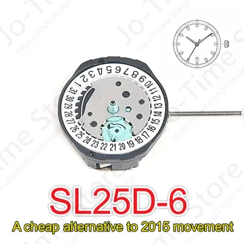 SL25 Movemnt Sunon Sl25d-6 Китайский кварцевый механизм с заменой трех стрелок, отображение даты в календаре