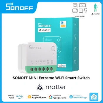 SONOFF MINI Extreme Wi-Fi Smart Switch MINIR4M, Совместимый с Matter, Отсоединяет Модернизированный Чип Реле ESP32 Для Домашней Работы Samrt С Alexa