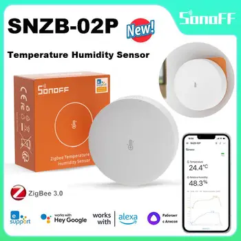 SONOFF SNZB-02P Zigbee Датчик температуры и влажности Монитор в режиме реального времени Высокоточное Оповещение Через eWeLink Работа С Alexa Google