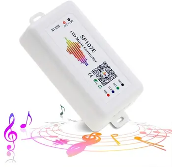 SP107E Bluetooth Светодиодный Музыкальный контроллер Полноцветные Пиксельные Контроллеры IC SPI от Smart Phone APP для светодиодной Ленты WS2812B WS2813 SK6812