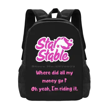 Star Stable 2 Школьные сумки для девочек-подростков, сумки для ноутбука, дорожные сумки Star Stable, Мем-цитата из онлайн-игры Horse Верховая езда
