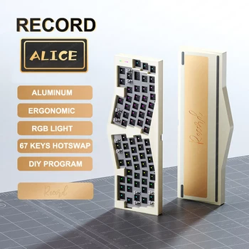 Sugar65 RECORD Alice Механическая Клавиатура Алюминиевые Комплекты Для Горячей Замены Проводной Игровой Клавиатуры С RGB Подсветкой Прокладка Pc Gamer Keyboard