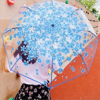 To И зонтики 8 Не деформируются Прозрачный Белый Детский зонт Sakura Bone Для взрослых Из прочного легкого пластика