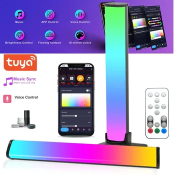 USB Tuya WiFi Smart LED Bar RGBIC Atmosphere Light Music Sync TV Настенное Украшение для Компьютерной Игры Night Light для Alexa Google Home