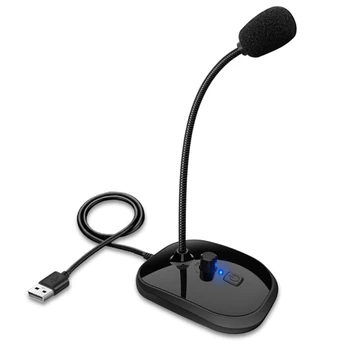 USB Проводной Регулируемый Микрофон Gooseneck Mic Конференц-Конденсаторный Микрофон для ПК с Прямой Трансляцией H7EC