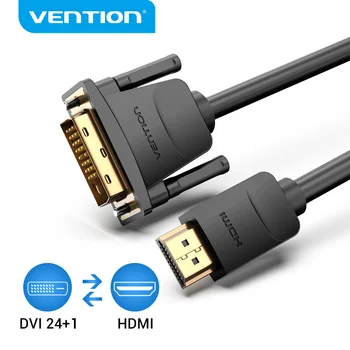Vention Кабель HDMI-DVI Двунаправленный HDMI Штекер 24 + 1 DVI-D Штекерный Адаптер 1080P Конвертер для Xbox HDTV DVD LCD DVI-HDMI Кабель