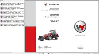 Weidemann Machinery 11,6 ГБ PDF 2023 Каталог запасных частей на нескольких языках