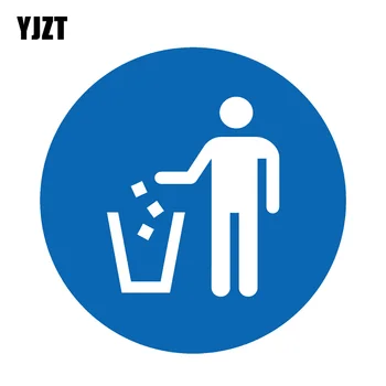 YJZT 13*13 см Креативная наклейка для автомобиля из ПВХ с предупреждением об использовании мусорного ведра