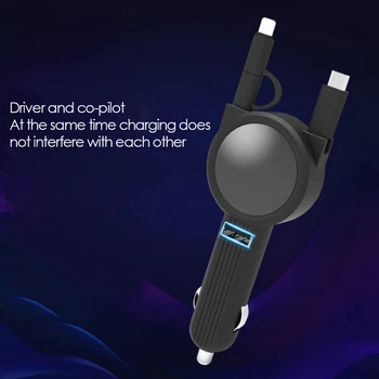 Автомобильное зарядное устройство для Samsung S10 S9 Plus, автомобильное зарядное устройство, кабель Micro-USB Type C, Быстрая зарядка для Xiaomi Huawei SONY