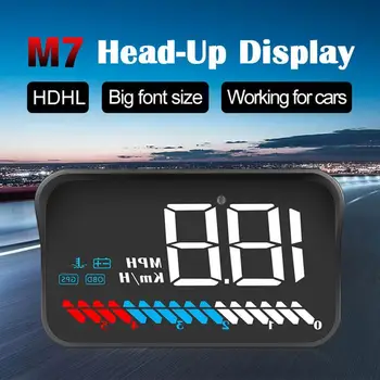Автомобильный HUD OBD M7, головной дисплей, монитор спидометра, бортовой компьютер, проектор лобового стекла, цифровые электронные автоаксессуары