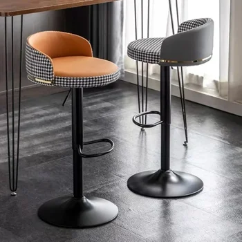 Барные стулья, современные минималистичные барные стулья, легкие роскошные барные стулья для дома, подъемные стулья с поворотной спинкой, барные стулья на стойке регистрации