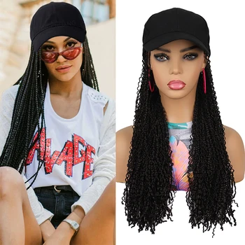 Бейсбольная кепка, парик для волос с косичками Zizi Box, наращивание волос для женщин, 16-дюймовый синтетический парик для волос, бейсбольная кепка с дредлоками