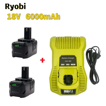 Бесплатная ДоставкаReplace Ryobi ONE18V Беспроводной электроинструмент BPL1820 P108 P109 P106 RB18L50 RB18L40 Литий-ионный аккумулятор 6000 мАч
