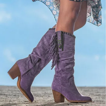 Брендовая женская обувь Lady Boots, зимняя обувь, пикантные сапоги выше колена на высоком каблуке до бедра, пикантные сапоги с круглым носком-Женская мода 2023 г.