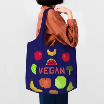 Веганская сумка для здорового питания, сумки для покупок, женские сумки для фруктов и овощей, холщовая сумка для покупок, сумки большой емкости, сумки