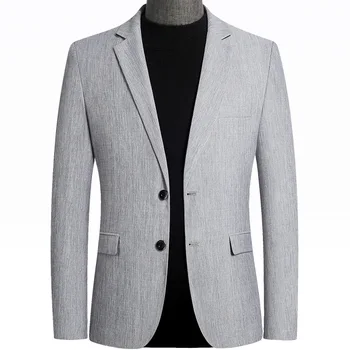 Весенне-осенний мужской модный топ 2023 года, приталенный и красивый костюм, британское повседневное пальто