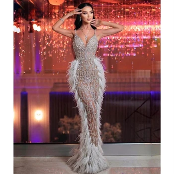 Вечерние платья Арабский Дубайский жемчуг Русалка Платье знаменитостей Модные платья для помолвки Vestidos De Mujer