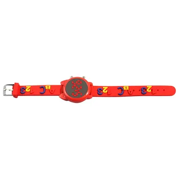 Водонепроницаемые Электронные спортивные часы со светодиодным экраном, твердый силиконовый ремешок с буквами, Цифровой браслет на запястье для детей, подарки на День рождения Relogio